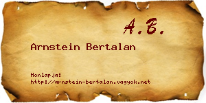 Arnstein Bertalan névjegykártya